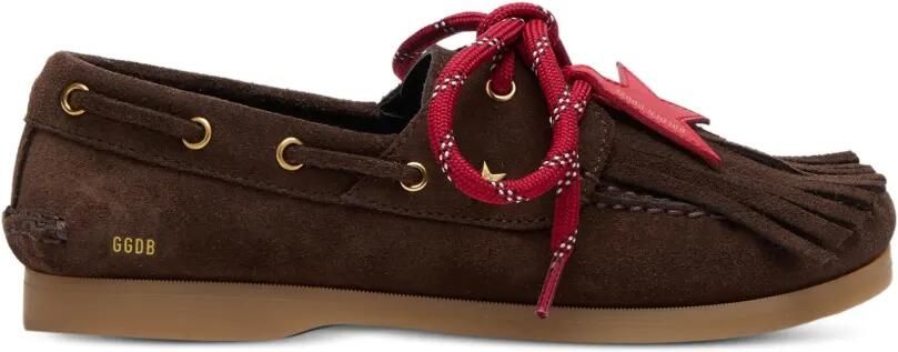 Golden Goose Kids Cruise leren sneakers met franje Bruin