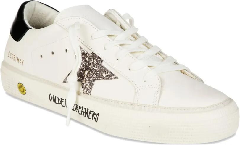 Golden Goose Kids May leren sneakers Wit