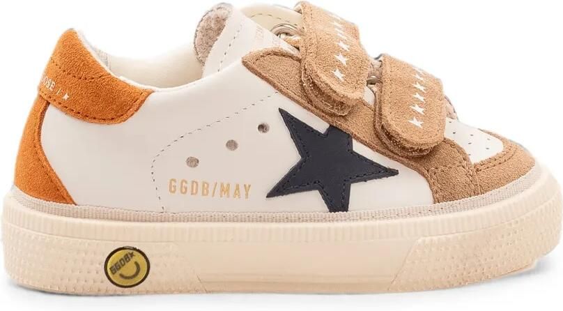 Golden Goose Kids May School leren sneakers Wit
