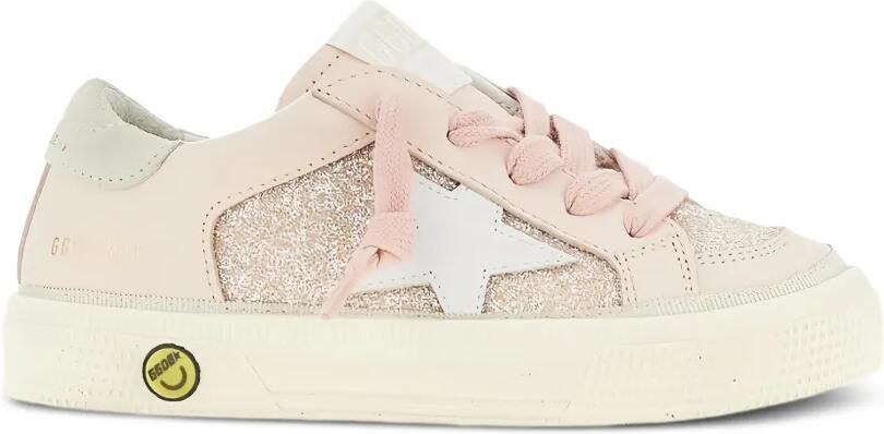 Golden Goose Kids May sneakers met glitters Beige