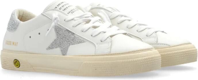Golden Goose Kids May sneakers met patch met glitters Wit