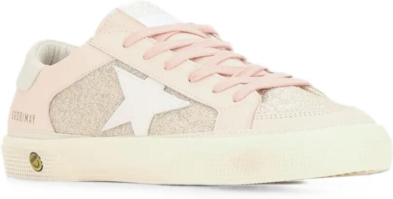 Golden Goose Kids May sneakers met vlak met glitters Beige