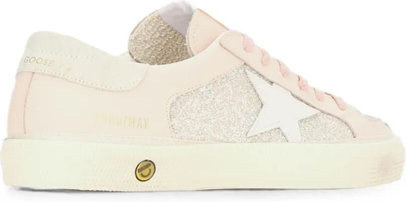 Golden Goose Kids May sneakers met vlak met glitters Beige - Foto 2