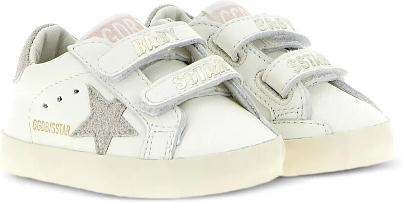 Golden Goose Kids Old School leren sneakers met glitter Wit
