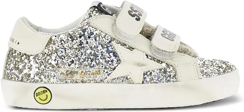 Golden Goose Kids Old School sneakers met klittenband en glitter Zilver