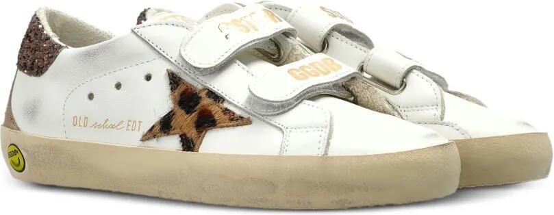 Golden Goose Kids Old School sneakers met luipaardprint Wit