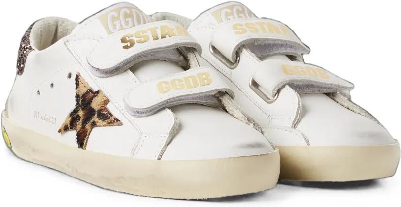 Golden Goose Kids Old School sneakers met luipaardprint Wit