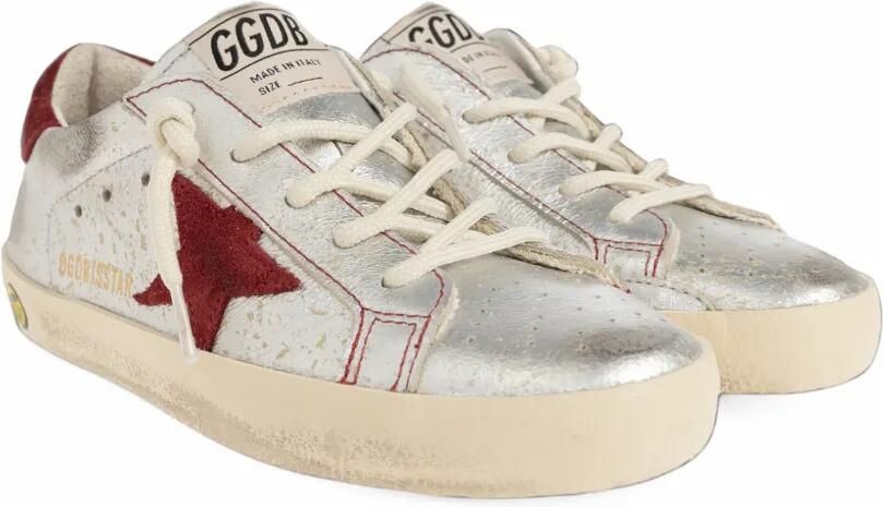 Golden Goose Kids Super-Star distressed sneakers Zilver
