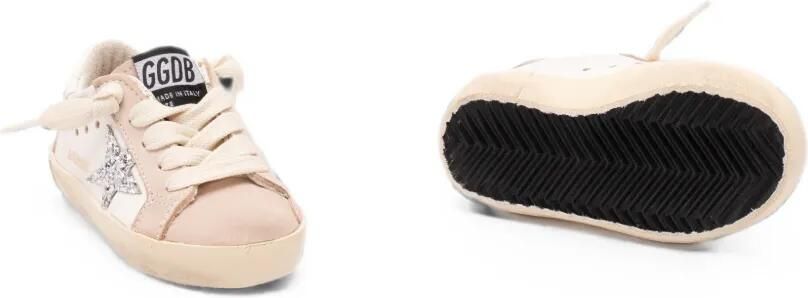 Golden Goose Kids Super Star leren sneakers met glitters en ster Wit - Foto 5