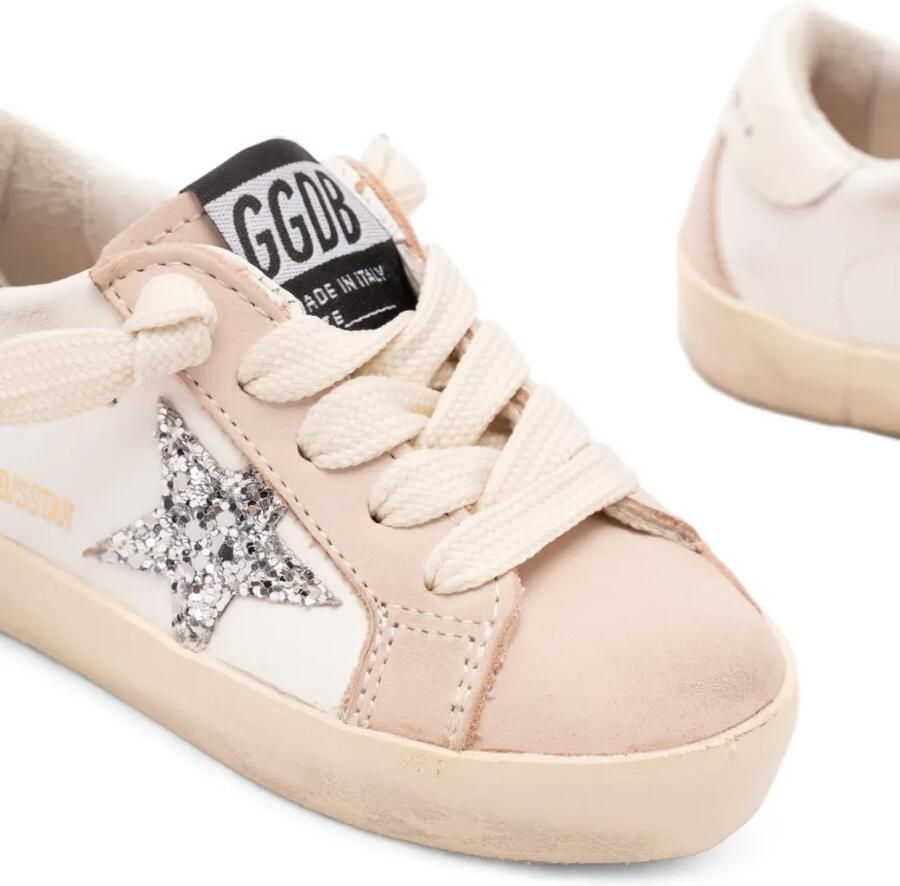 Golden Goose Kids Super Star leren sneakers met glitters en ster Wit - Foto 2