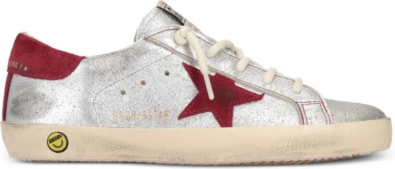 Golden Goose Kids Super-Star leren sneakers Zilver