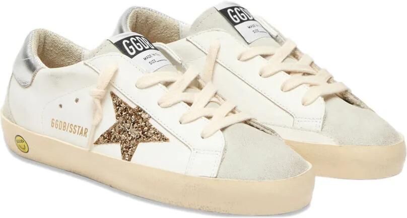 Golden Goose Kids Super-Star sneakers met glitter-patch Wit