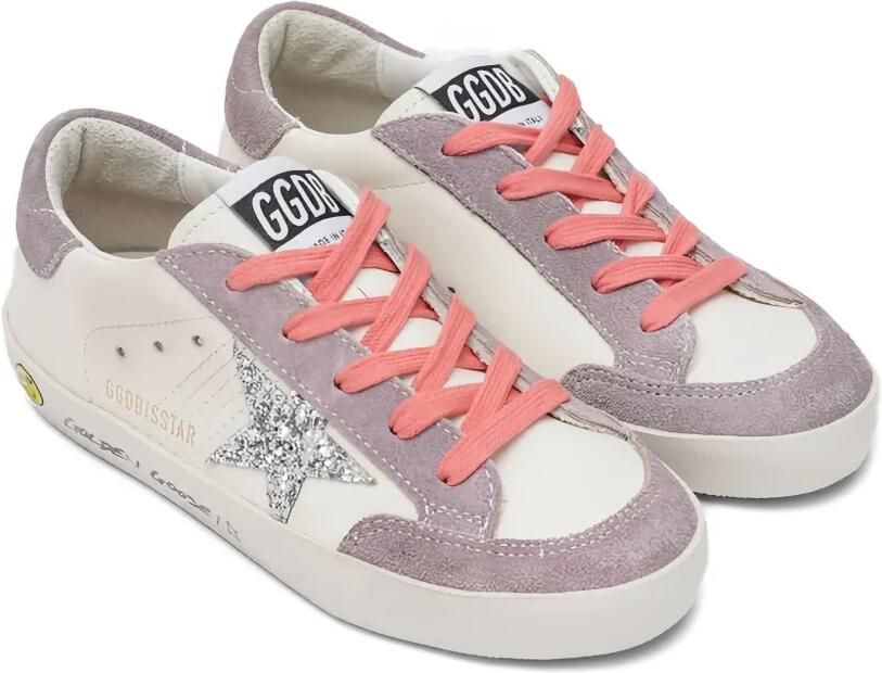 Golden Goose Kids Super-Star suède sneakers Wit