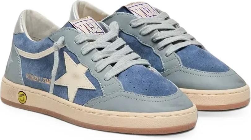 Golden Goose Kids Young Ball Star sneakers met suède vlak en ster-patch Blauw