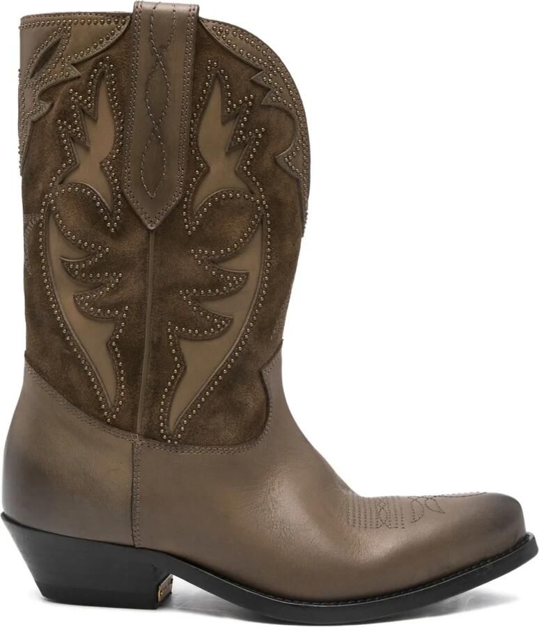 Golden Goose Laarzen met suède-applicatie Beige