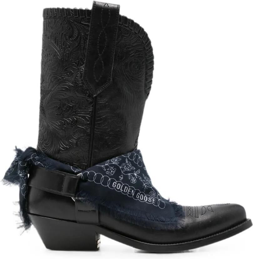 Golden Goose Laarzen verfraaid met sjaal Zwart