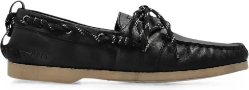 Golden Goose Leren bootschoenen met veters Zwart