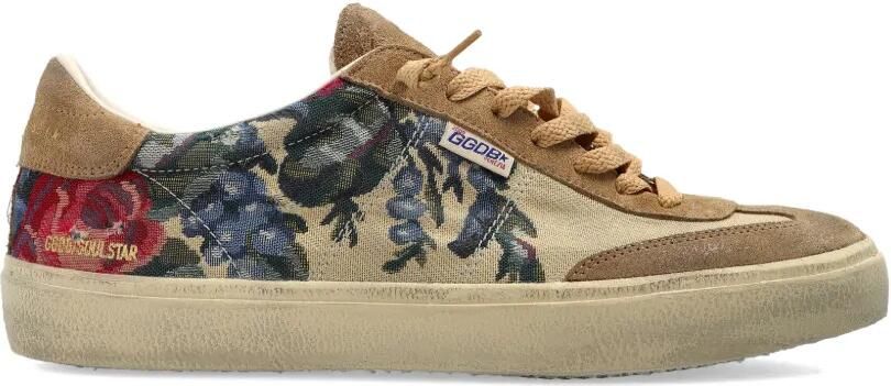 Golden Goose Leren sneakers met bloemenprint Beige