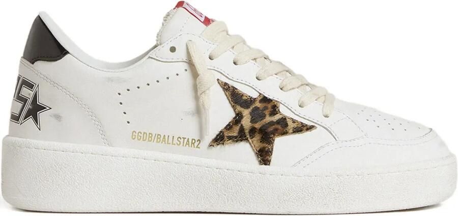 Golden Goose Leren sneakers met luipaardprint Wit