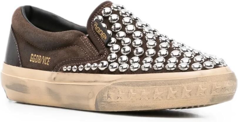 Golden Goose Leren sneakers met studs Bruin