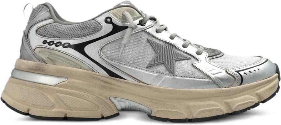Golden Goose Lightstar nappa leren en mesh sneakers met TPU-ster Zilver