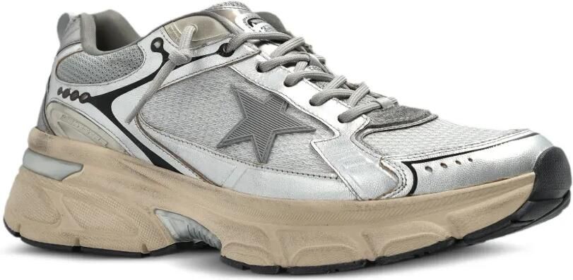 Golden Goose Lightstar nappa leren en mesh sneakers met TPU-ster Zilver - Foto 5