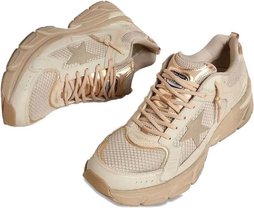 Golden Goose Lightstar sneakers van leer en mesh met ster Beige - Foto 4