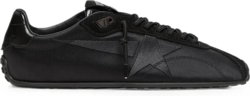 Golden Goose Marathon Speed satijnen suède sneakers met geborduurde ster Zwart