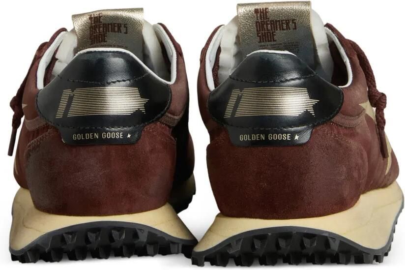 Golden Goose Marathon suède en satijnen sneakers Bruin - Foto 3