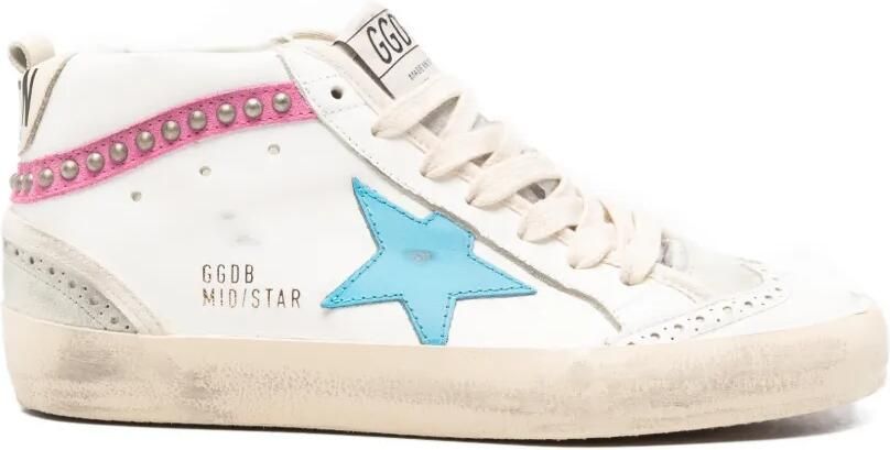 Golden Goose Mid Star leren sneakers Wit