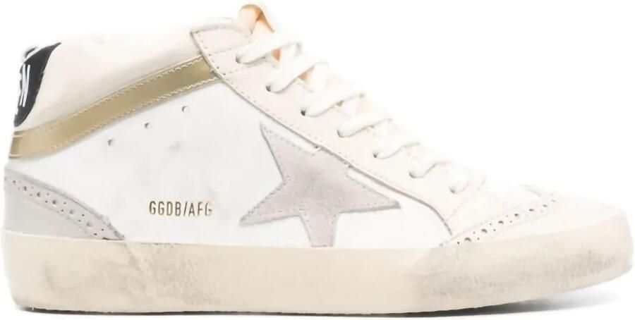 Golden Goose Mid Star "Light Grey Gold" sneakers Wit