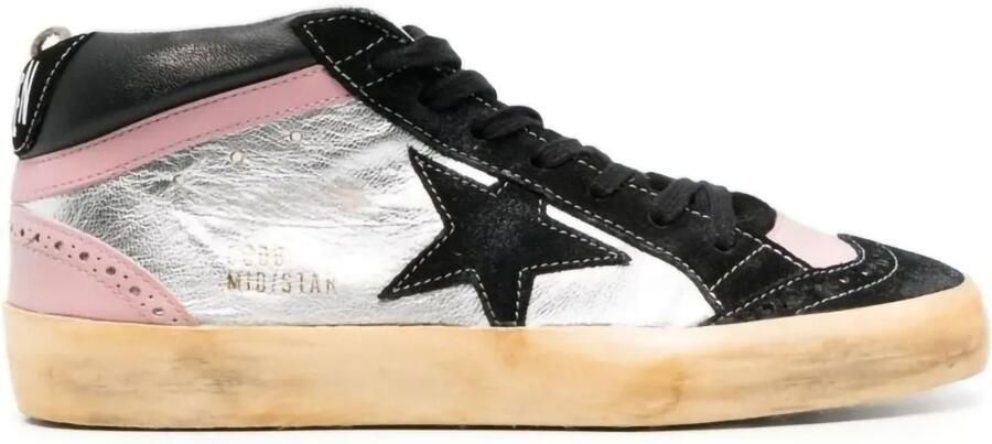 Golden Goose Mid Star WMNS "Black Silver Pink" sneakers Zilver