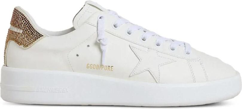 Golden Goose Purestar leren sneakers verfraaid met kristallen Wit