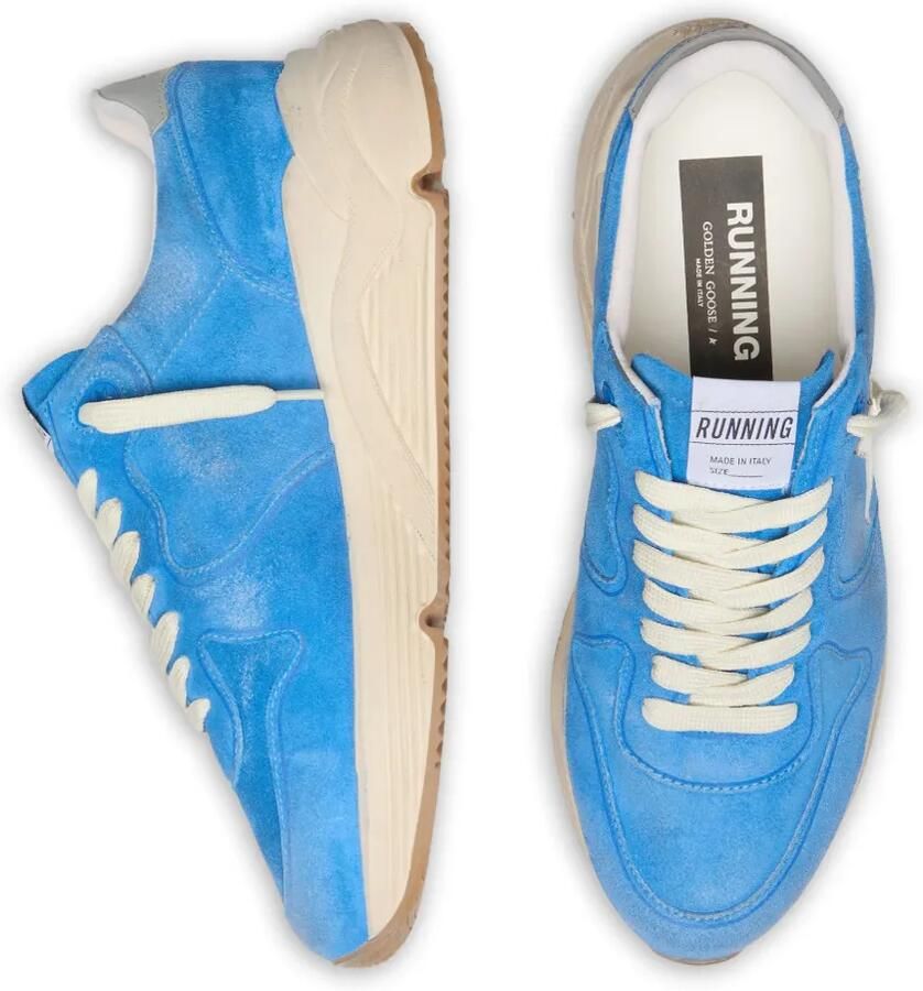 Golden Goose Running Sole suède sneakers met ster Blauw