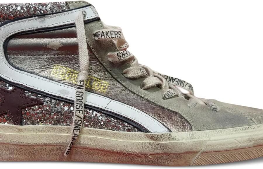 Golden Goose Slide high-top sneakers verfraaid met glitter Zilver - Foto 2