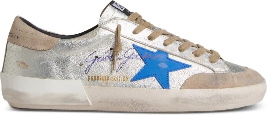 Golden Goose Sneakers met logo Zilver
