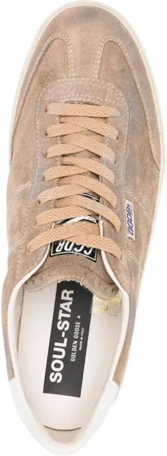 Golden Goose Soul Star suède sneakers met wit leren hielstuk en tong Beige - Foto 4