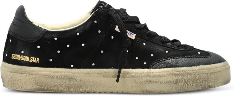Golden Goose Soul Star suède sneakers met zilveren Swarovski Zwart