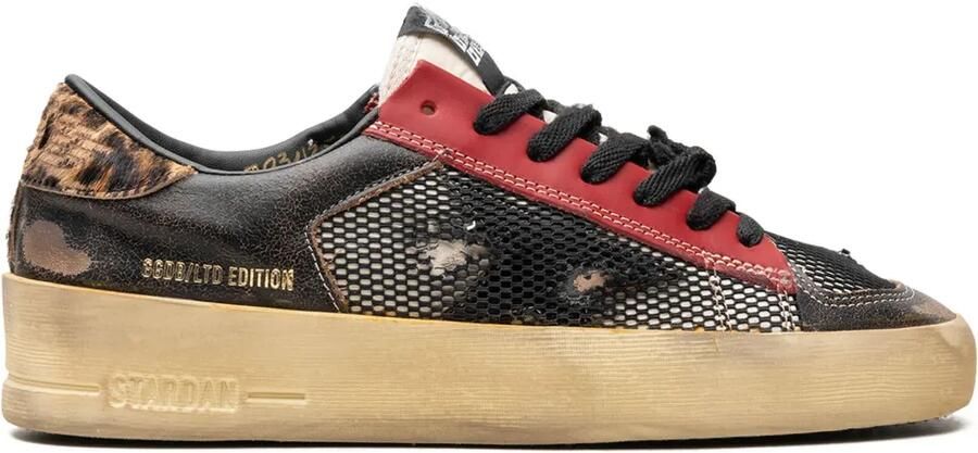 Golden Goose Stardan "Black Red Leopard Brown" sneakers Zwart