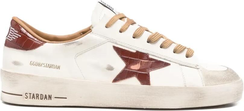 Golden Goose Stardan leren sneakers met sterpatroon Wit