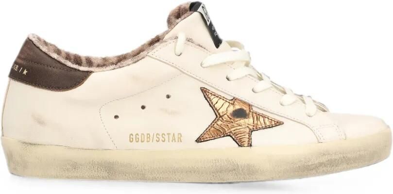 Golden Goose Super-Star gerafelde sneakers Beige