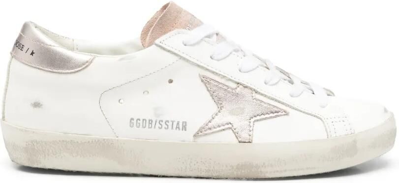 Golden Goose Super-Star gerafelde sneakers Wit
