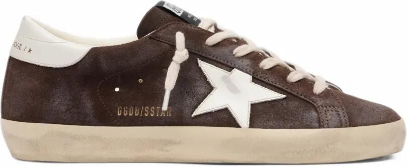 Golden Goose Super-Star in brown suede with white star sneakers Bruin
