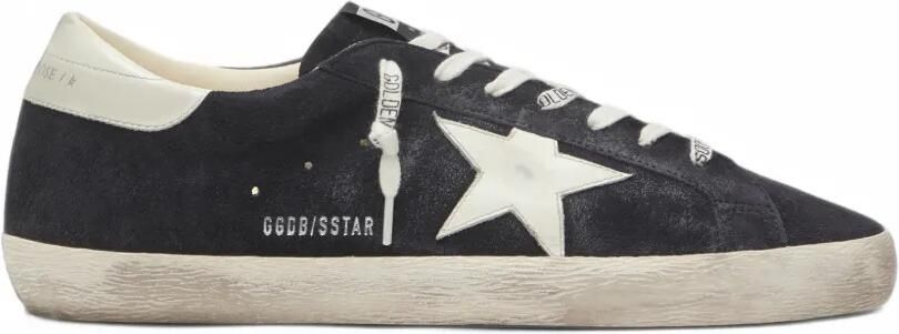 Golden Goose Super-Star in dark blue suede with white star Blauw