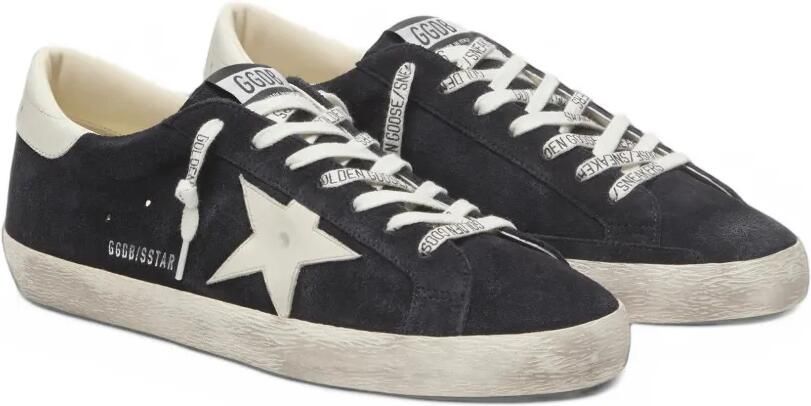 Golden Goose Super-Star in dark blue suede with white star Blauw - Foto 5