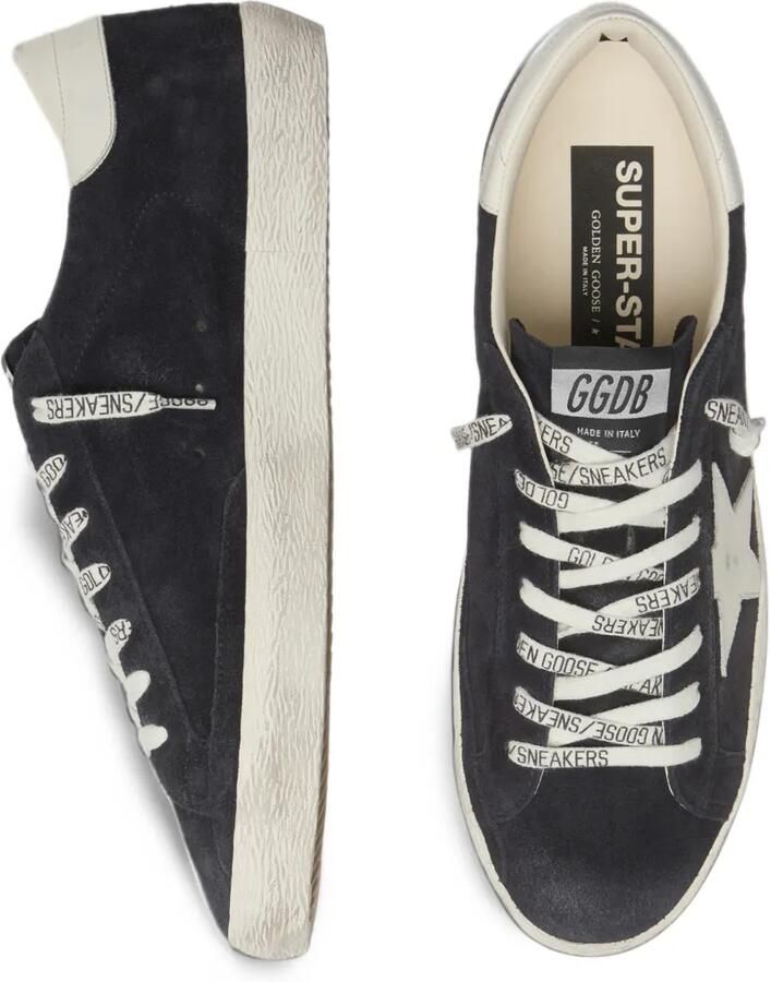 Golden Goose Super-Star in dark blue suede with white star Blauw - Foto 2