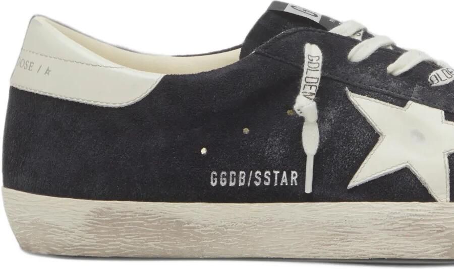 Golden Goose Super-Star in dark blue suede with white star Blauw - Foto 4
