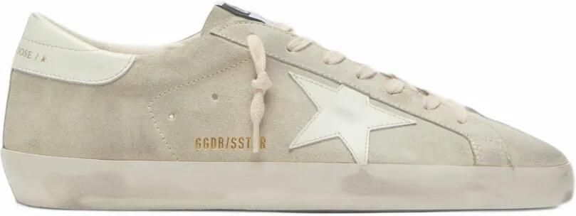Golden Goose Super-Star in light gray suede with white leather star sneakers Grijs