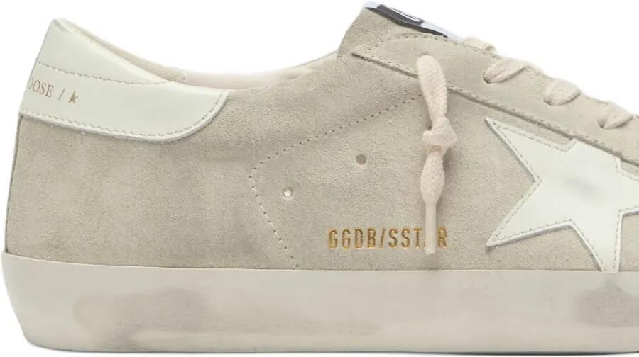 Golden Goose Super-Star in light gray suede with white leather star sneakers Grijs - Foto 4