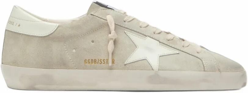 Golden Goose Super-Star in light gray suede with white leather star sneakers Grijs